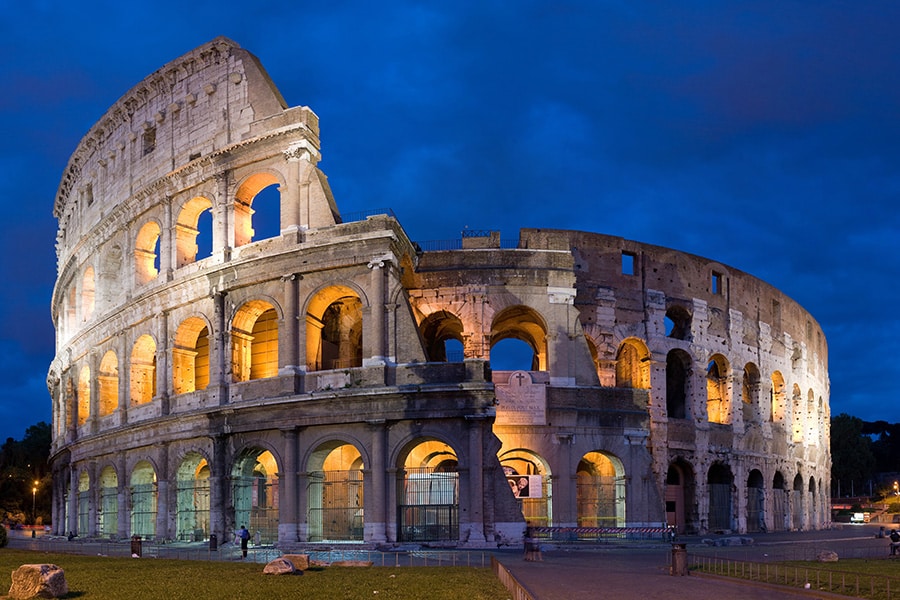 Colosseum of Rome at twilight